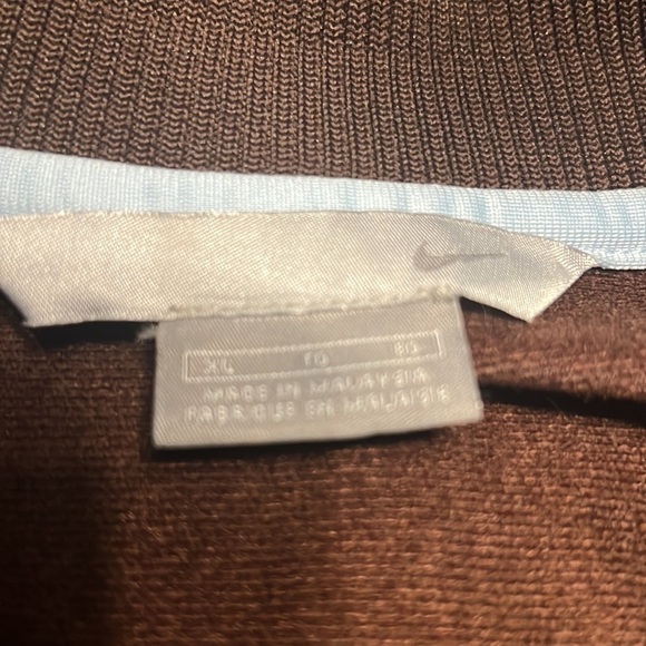 NIKE Vintage Y2K Spellout Track Zip Up Jacket in Brown / Baby Blue Size XL - Picture 8 of 9